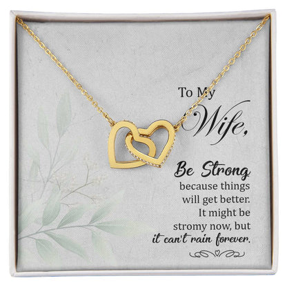 To My Wife Interlocking Hearts Necklace