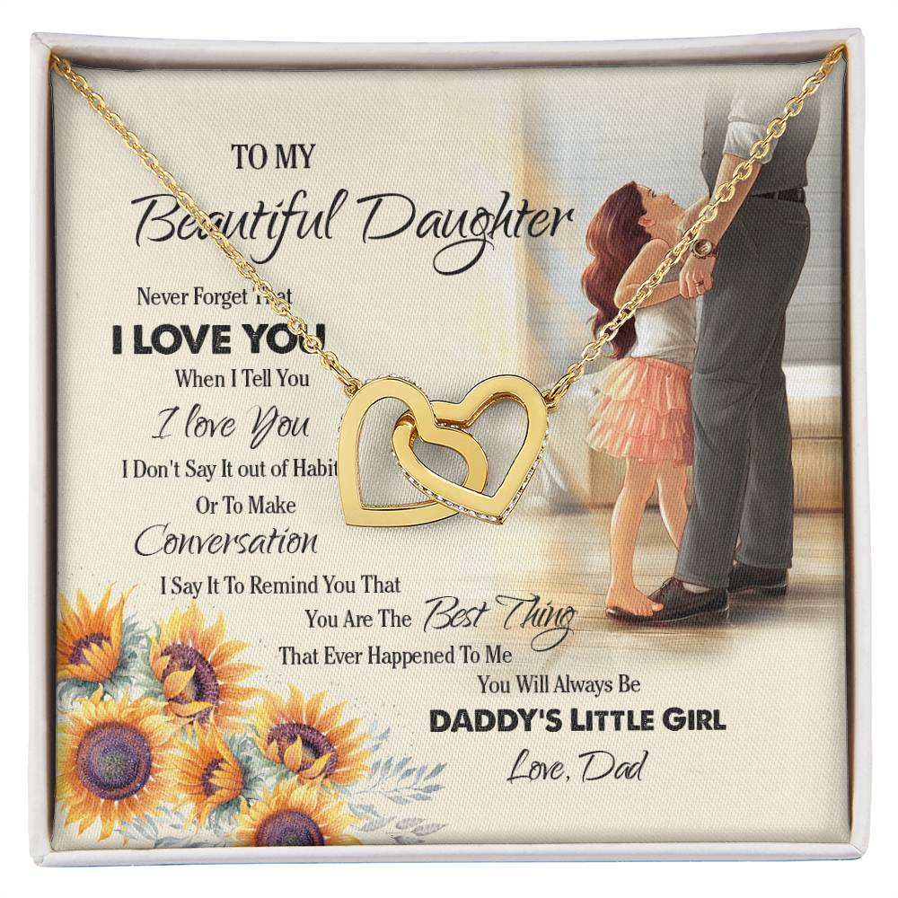 Gift For Daughter Birthday Draduation Gift For Daughter From Dad Necklace For Daughter Jewelry For Daughter Interlock Necklace Interlocking Hearts Necklace