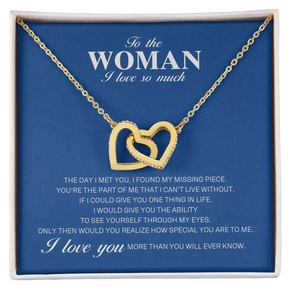 To The Woman I Love So Much - Interlocking Heart Necklace Interlocking Hearts Necklace