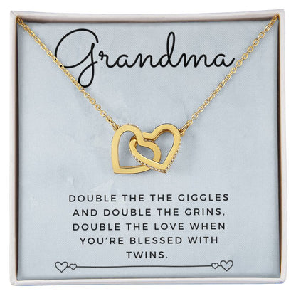 Twin Grandma Necklace Interlocking Hearts Necklace