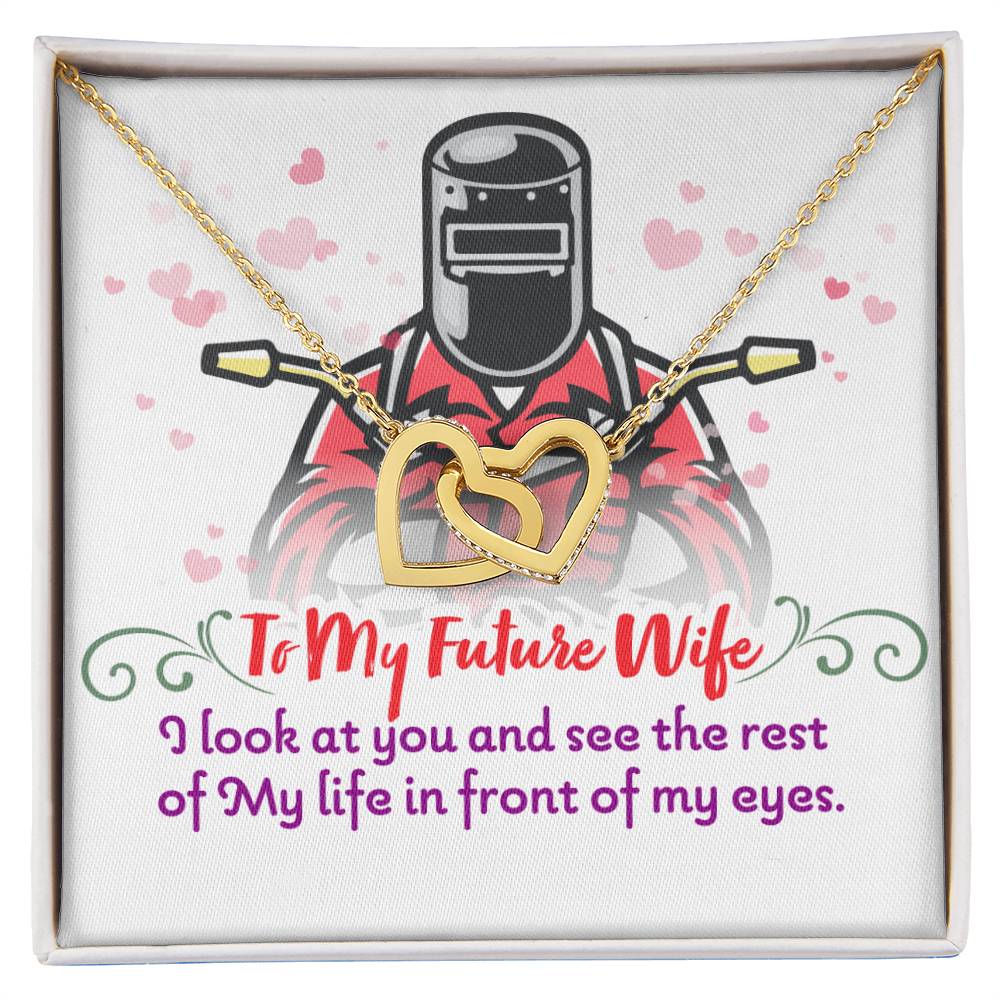 Welder'S Future Wife - Interlocking Heart Necklace Interlocking Hearts Necklace