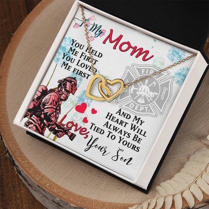 Firefighter'S Mom - Interlocking Heart Necklace Interlocking Hearts Necklace