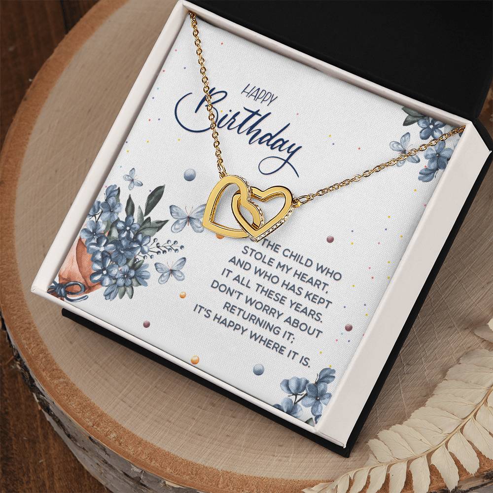 Birthday Gift For Her -Stolen My Heart Necklace Interlocking Hearts Necklace