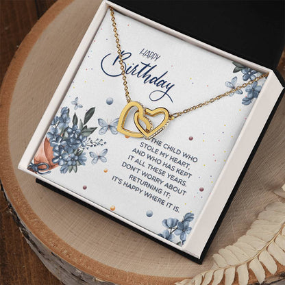 Birthday Gift For Her -Stolen My Heart Necklace Interlocking Hearts Necklace