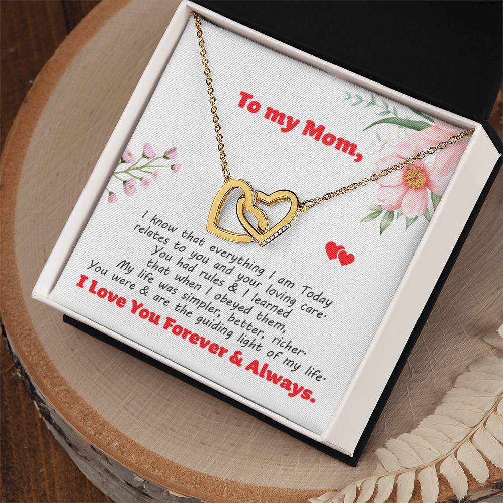 Gift For Mom - Interlocking Hearts Necklace