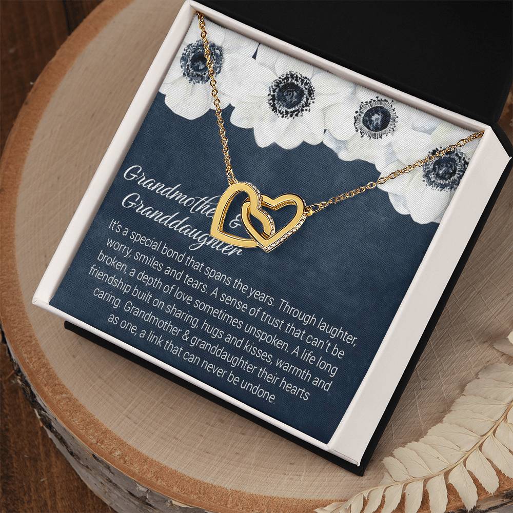 Gift For Granddaughter - Special Bond Necklace Interlocking Hearts Necklace