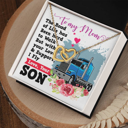 Trucker'S Mom - Interlocking Heart Necklace Interlocking Hearts Necklace