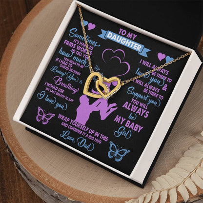 Gift For Daughter Interlocking Hearts Necklace