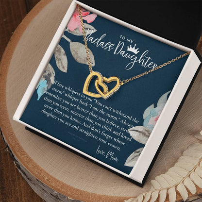 Daughter Gift From Mom Heart Necklace Daughter Gift Interlocking Necklace To Daughter Daughter Graduation Birthday Gift Necklace Interlocking Hearts Necklace