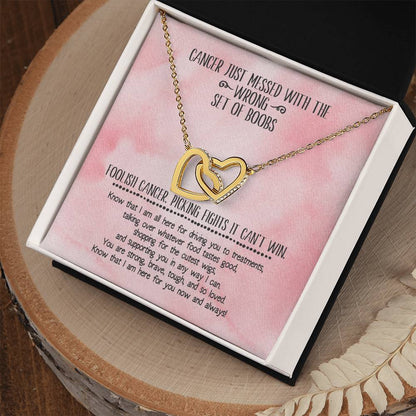Cancer Support Necklace Interlocking Hearts Necklace