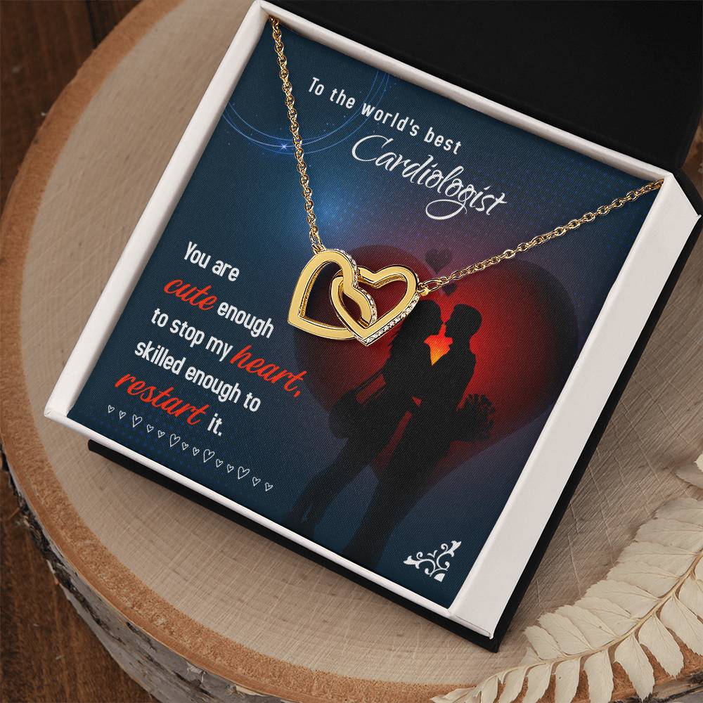 To The World'S Best Cardiologist - Skilled Enough To Restart It - Interlocking Heart Necklace Interlocking Hearts Necklace