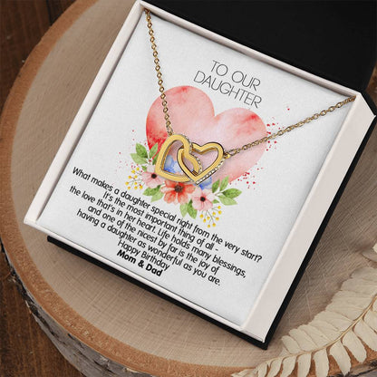 Unique Gift For Your Daughter'S Birthday - Interlocked Heart Necklace Interlocking Hearts Necklace