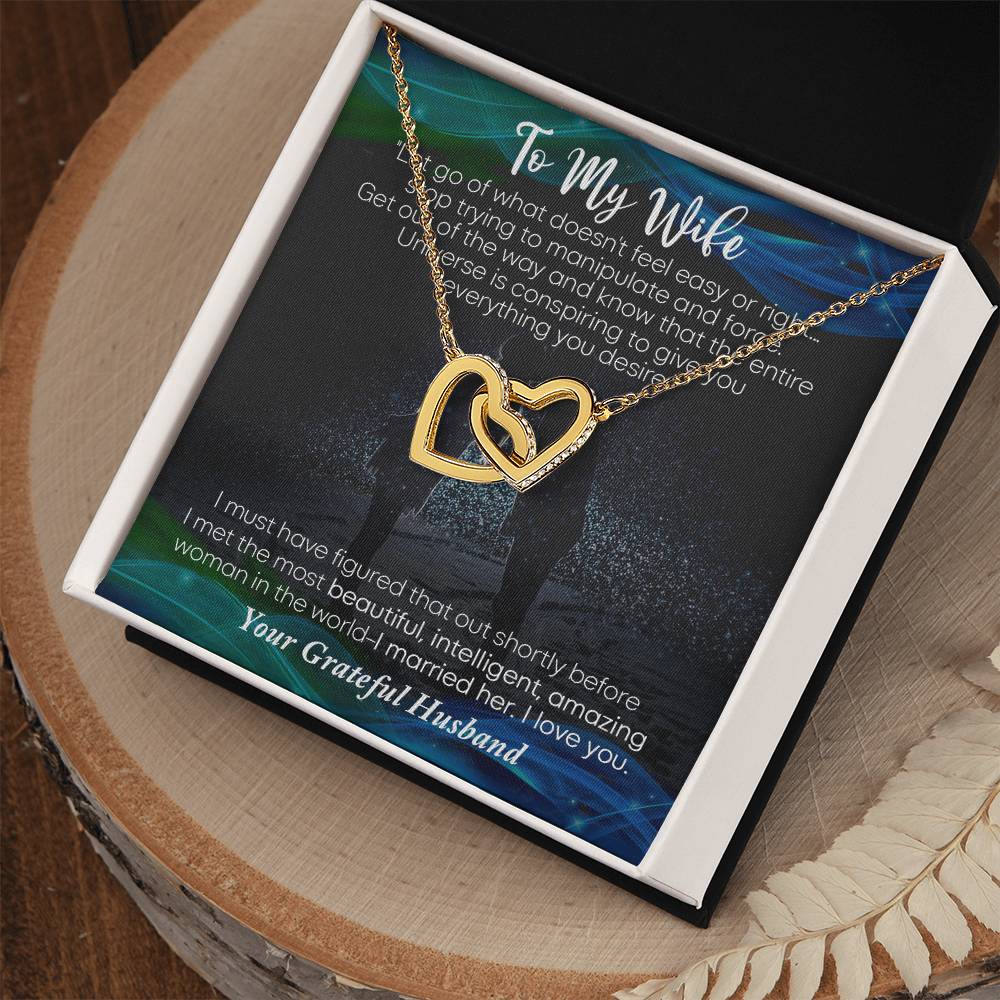 To My Wife Necklace Gift For Wife Necklace For Wife Birthday Gift For Wife Anniversary Gift For Wife Wife Christmas Gift From Husband Interlocking Hearts Necklace