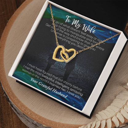 To My Wife Necklace Gift For Wife Necklace For Wife Birthday Gift For Wife Anniversary Gift For Wife Wife Christmas Gift From Husband Interlocking Hearts Necklace