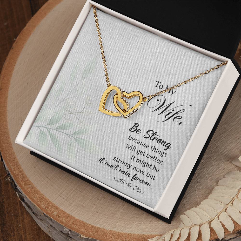 To My Wife Interlocking Hearts Necklace