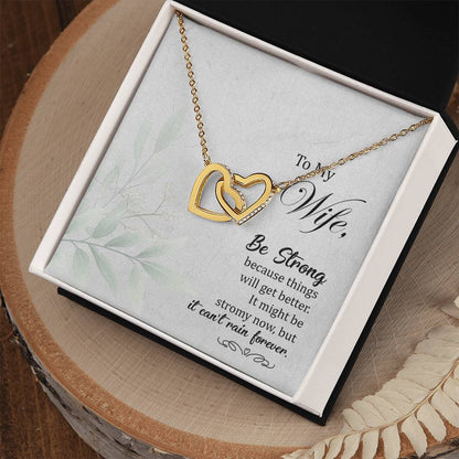 To My Wife Interlocking Hearts Necklace