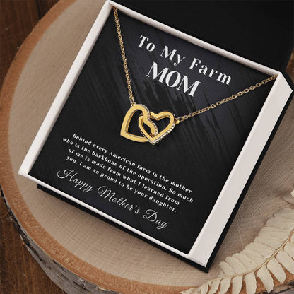 Farm Mom - Interlocking Hearts - Mother'S Day Interlocking Hearts Necklace