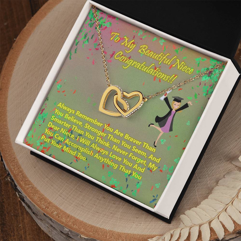 College Graduation Gift Heart Necklace Class Of 2021 Graduation Gift For Her 2021 Graduation Gift For Niece Graduation Gift Card Interlocking Hearts Necklace