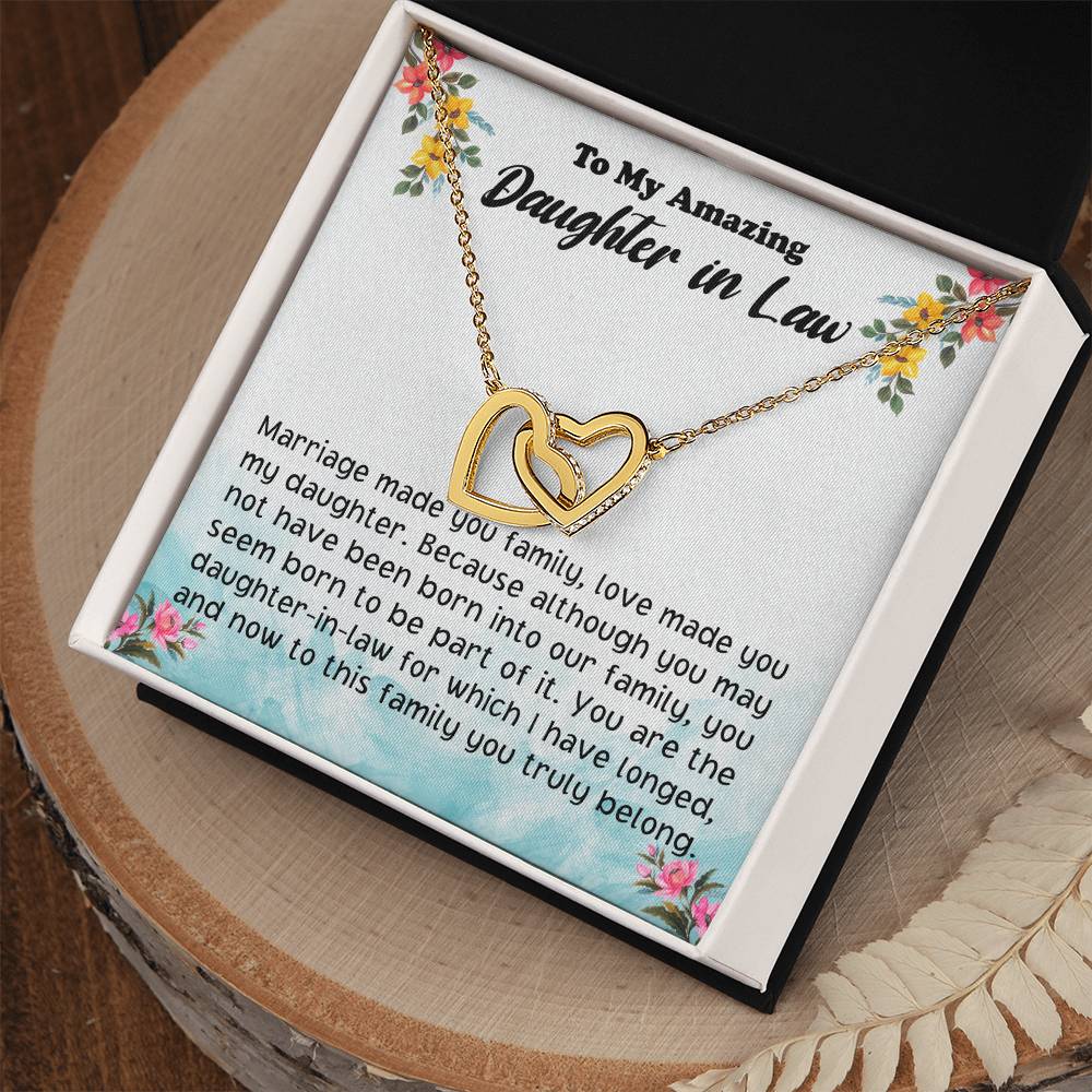 Daughter In Law Gift From Mother In Law To Bride Wedding Gift For Daughter-In-Law On Wedding Day Gift For Bride Interlocking Hearts Necklace