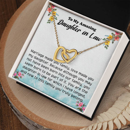 Daughter In Law Gift From Mother In Law To Bride Wedding Gift For Daughter-In-Law On Wedding Day Gift For Bride Interlocking Hearts Necklace
