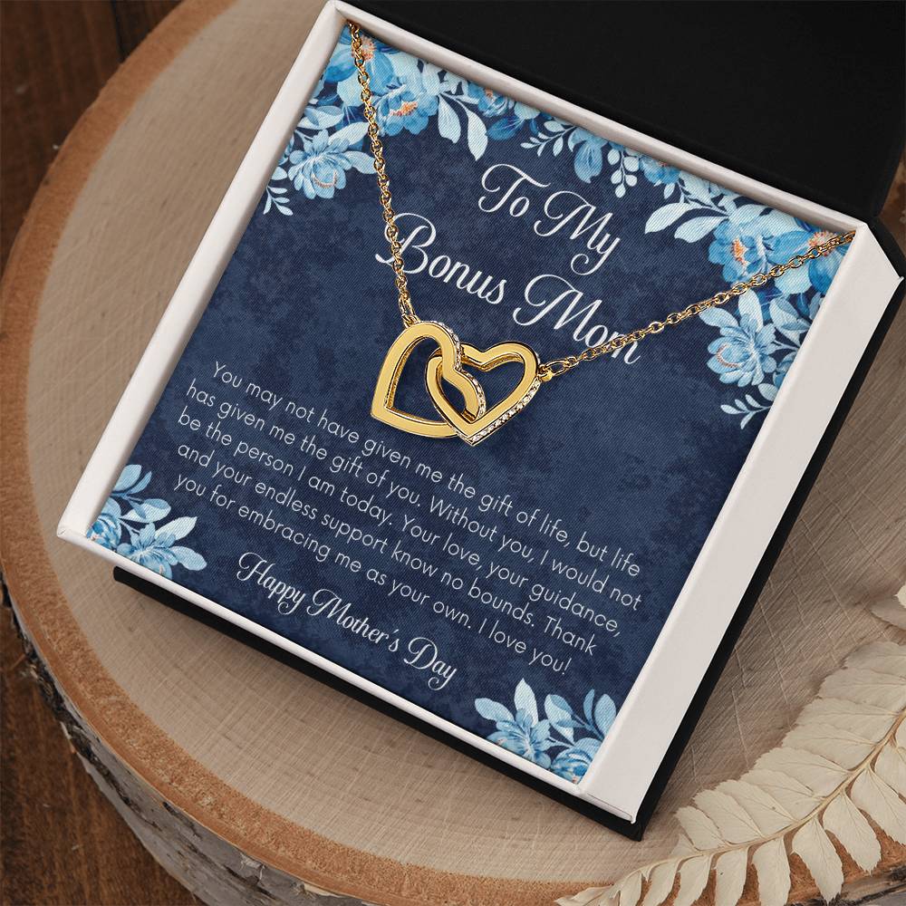 Bonus Mom Necklace Mothers Day Gift Daughterson To Mom Gift Unique Bonus Mom Gift Step Mom Gift Stepmom Gift On Mothers Day Interlocking Hearts Necklace