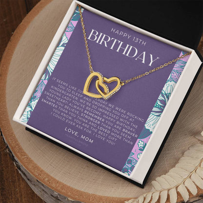 Gift For 13 Year Old Girl Gifts 13Th Birthday Girl 13Th Birthday Gift Thirteenth Birthday Necklace Teen Birthday Gift Official Teenager Interlocking Hearts Necklace