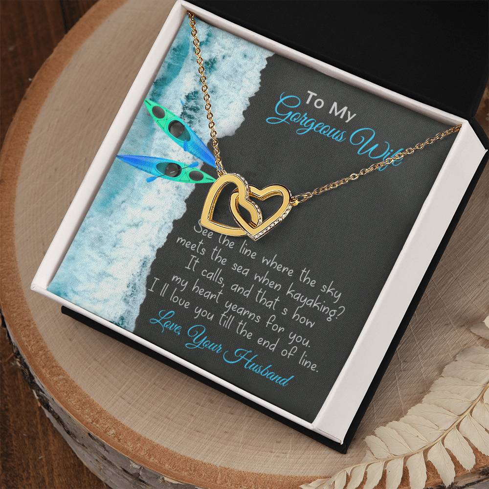 To My Wife Necklace Gnome Ribbon Pendant Dwarf Jewelry Wife Necklace Husband To Wife Silver Valentine Gnomes Valentines Day Gift For Her Interlocking Hearts Necklace