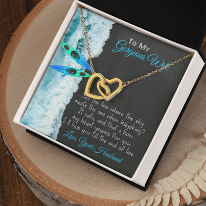 To My Wife Necklace Gnome Ribbon Pendant Dwarf Jewelry Wife Necklace Husband To Wife Silver Valentine Gnomes Valentines Day Gift For Her Interlocking Hearts Necklace