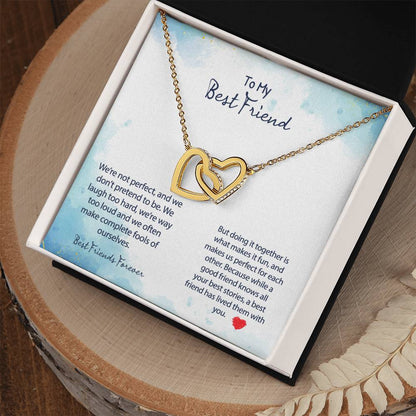 Best Friend Forever Necklace Interlocking Hearts Necklace