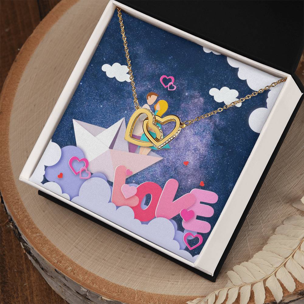 To Wife Girlfriend . Show Your Love To Your Lovely Girlfriend Wife. Gift For Girlfriend Wife Interlocking Hearts Necklace