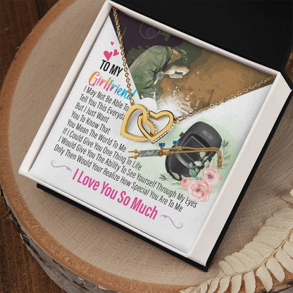 Welder'S Girlfriend- Interlocking Heart Necklace Interlocking Hearts Necklace