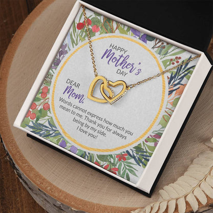 40 Mother'S Day Collection Interlocking Hearts Necklace - Floral Celebration !