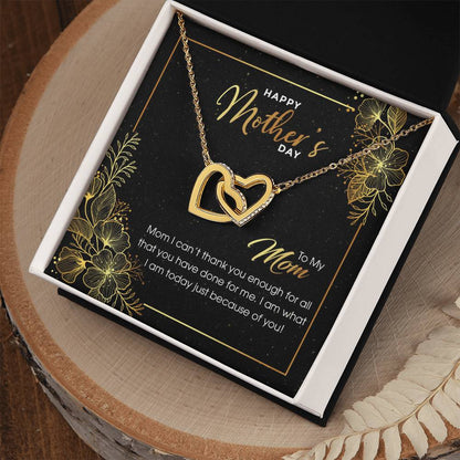 Gift For Mom - Thank You For All - The Interlocking Heart Necklace Interlocking Hearts Necklace