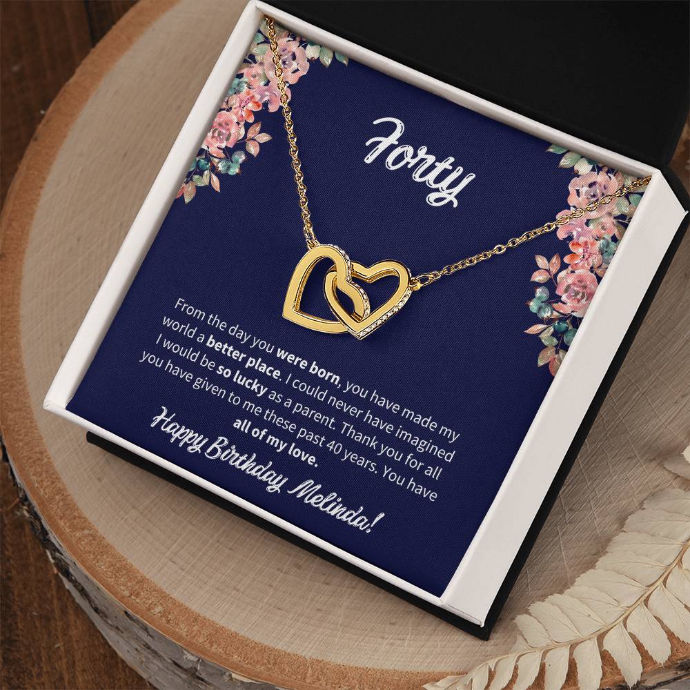 Forty Birthday All Of My Love Interlocked Hearts Necklace Interlocking Hearts Necklace