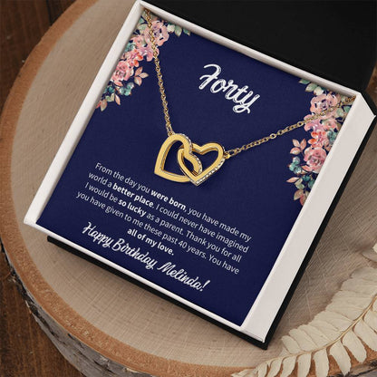Forty Birthday All Of My Love Interlocked Hearts Necklace Interlocking Hearts Necklace