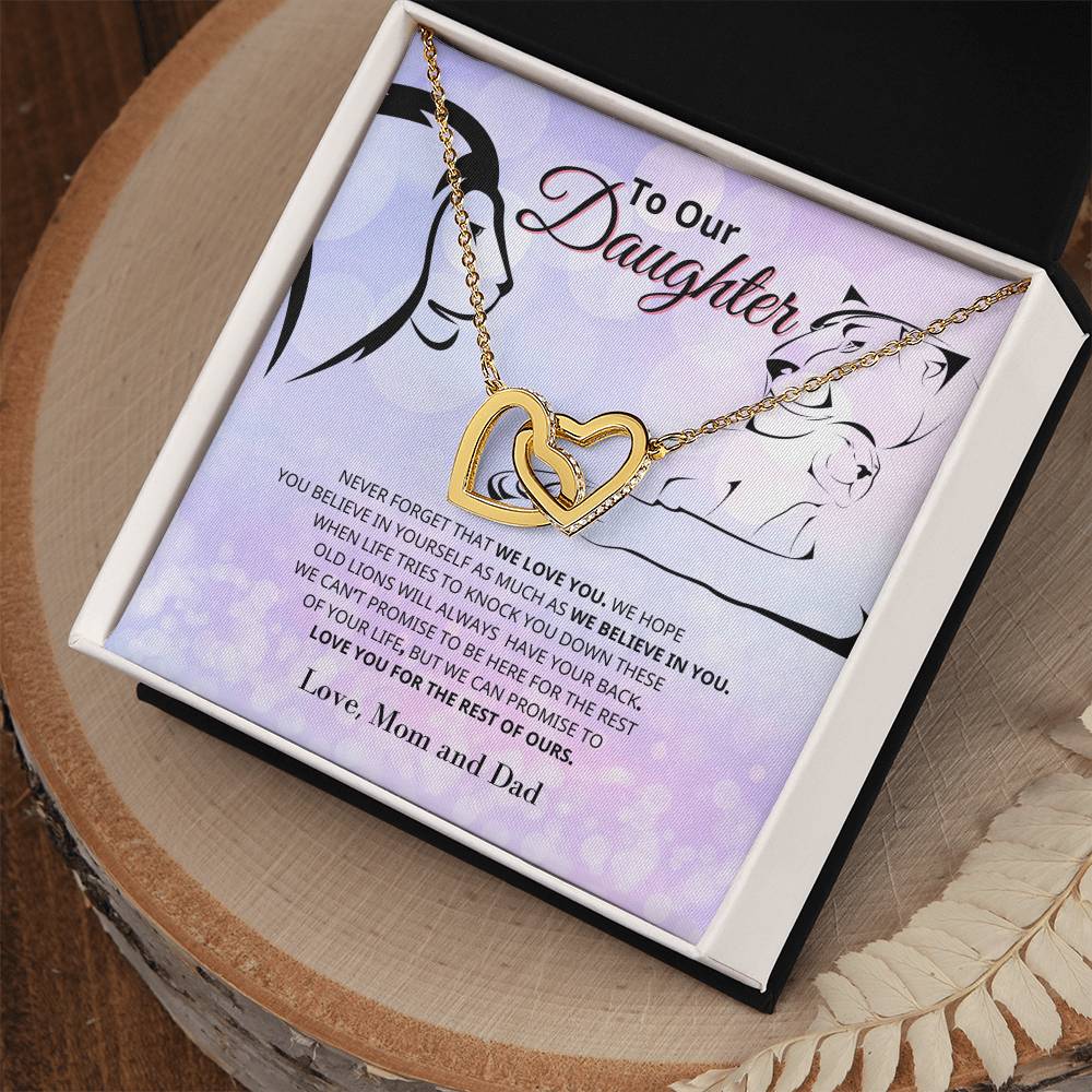 To Our Daughter - Never Ending Love - Necklace Interlocking Hearts Necklace