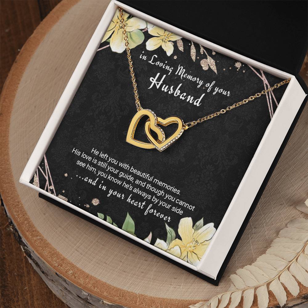 Bereavement Necklace For Loss Of Husband Sympathy Gift Interlocking Hearts Necklace