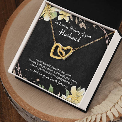 Bereavement Necklace For Loss Of Husband Sympathy Gift Interlocking Hearts Necklace