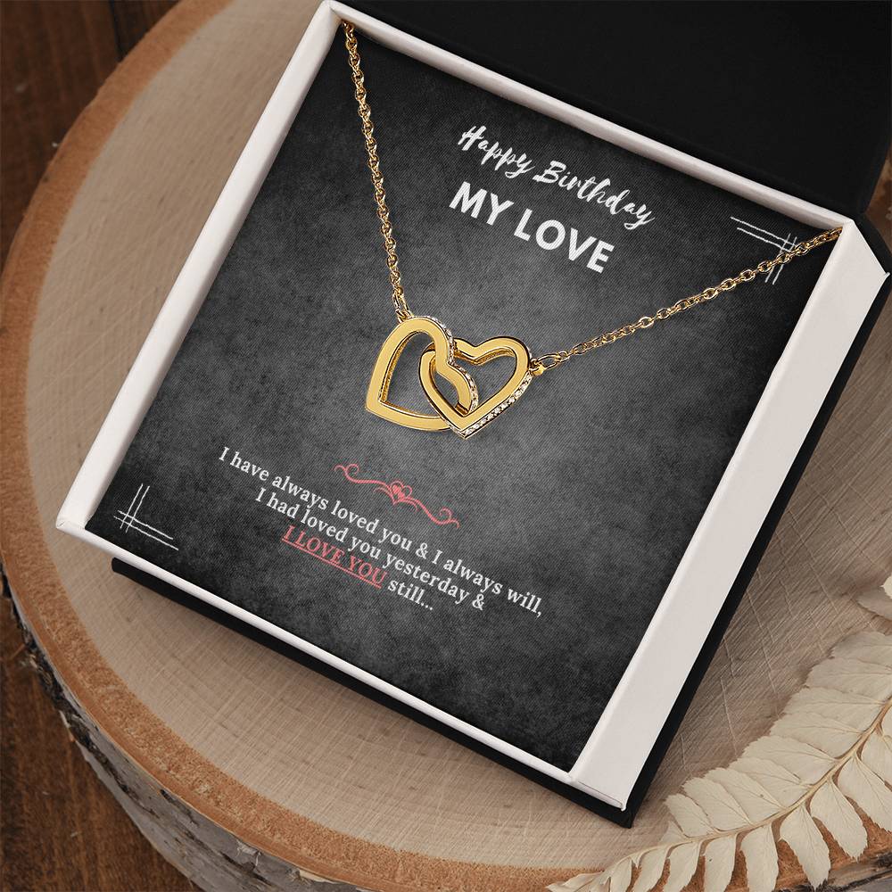 Birthday Necklace Interlocking Hearts Necklace