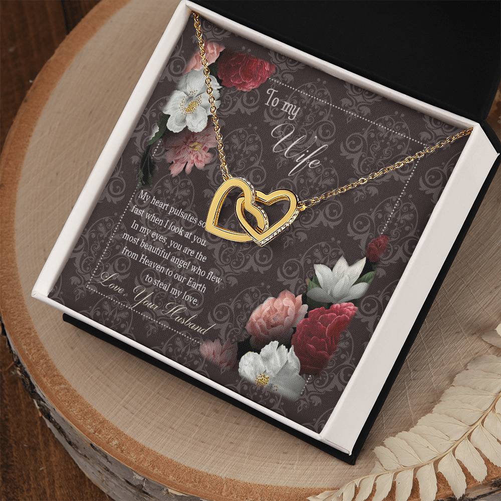 To My Wife Interlocking Hearts Necklace