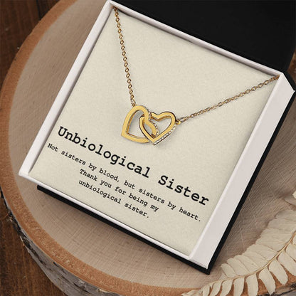 Unbiological Sister Necklace Soul Sister Big Little Sorority Sister In Law Necklace Step Sister Gift Tribe Necklace Best Friend Gift Bff Gift Interlocking Hearts Necklace