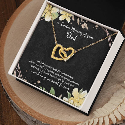 Bereavement Gift Loss Of Dad Twin Hearts Necklace In Memory Of Father Interlocking Hearts Necklace