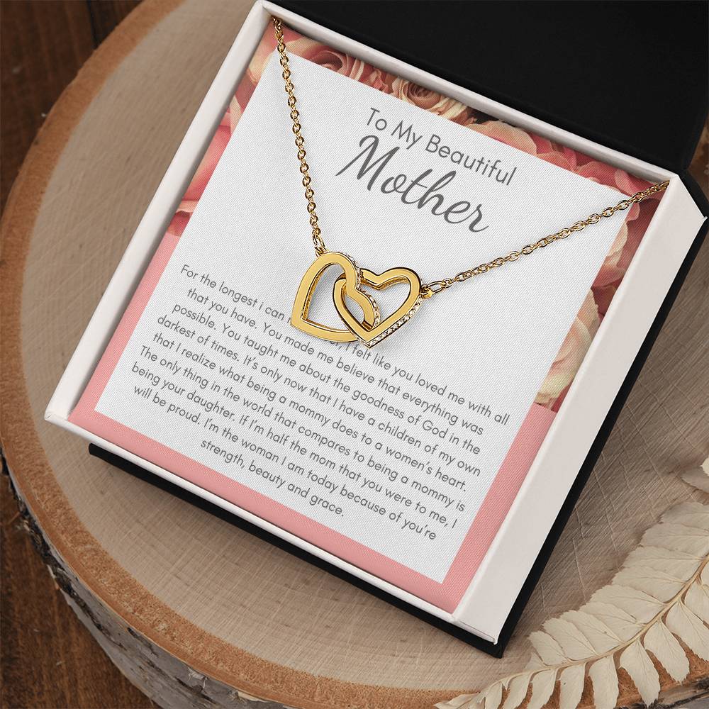 A Beautiful Gift For My Beatiful Mother Interlocking Hearts Necklace