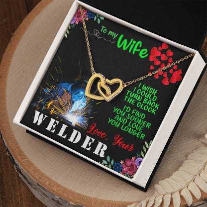 Welder'S Wife Interlocking Heart Necklace Interlocking Hearts Necklace