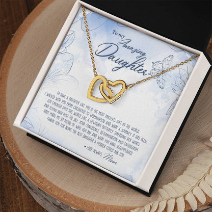 A Mother'S Most Priceless Gift - Necklace With Message Card Interlocking Hearts Necklace