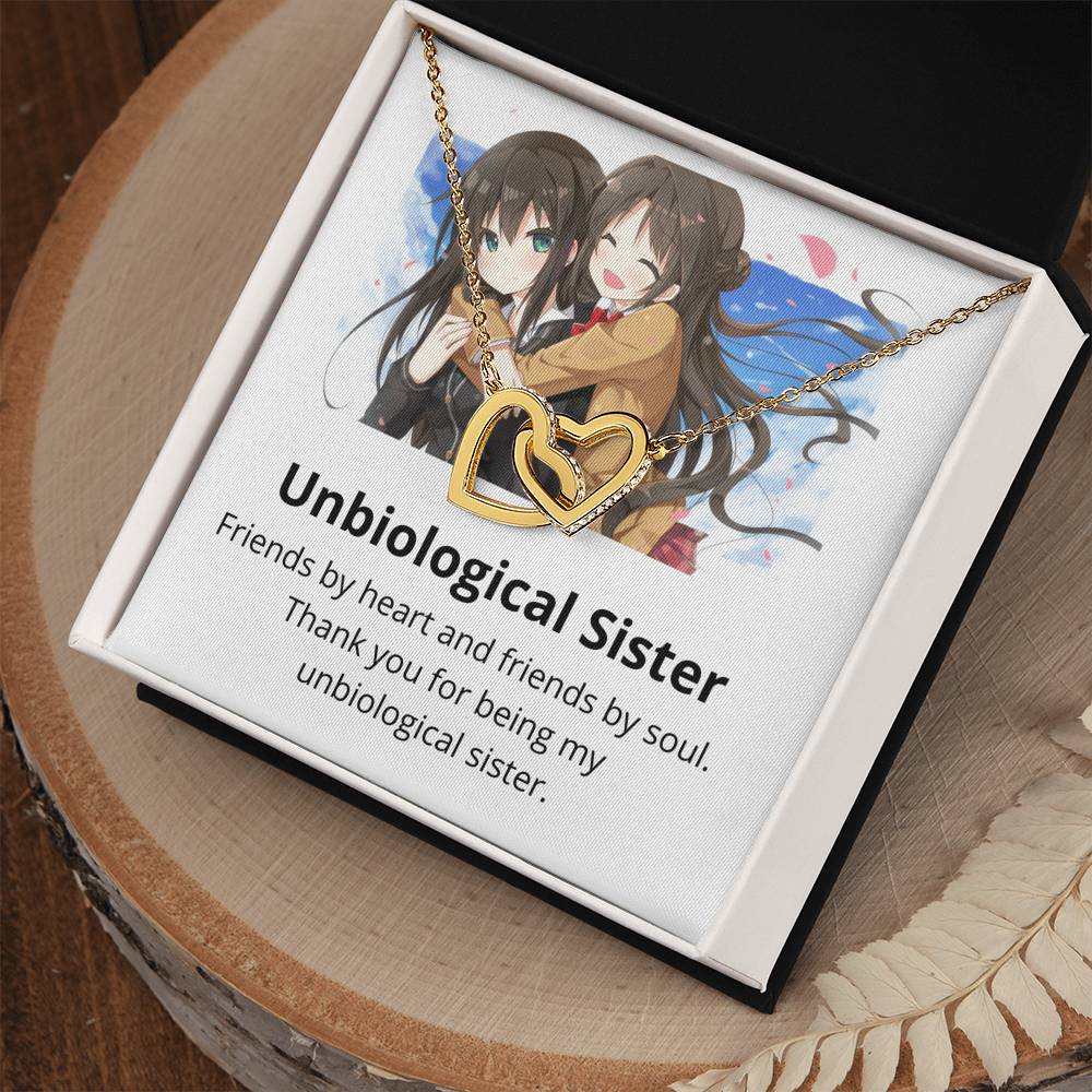 Unbiological Sister - Necklace Interlocking Hearts Necklace