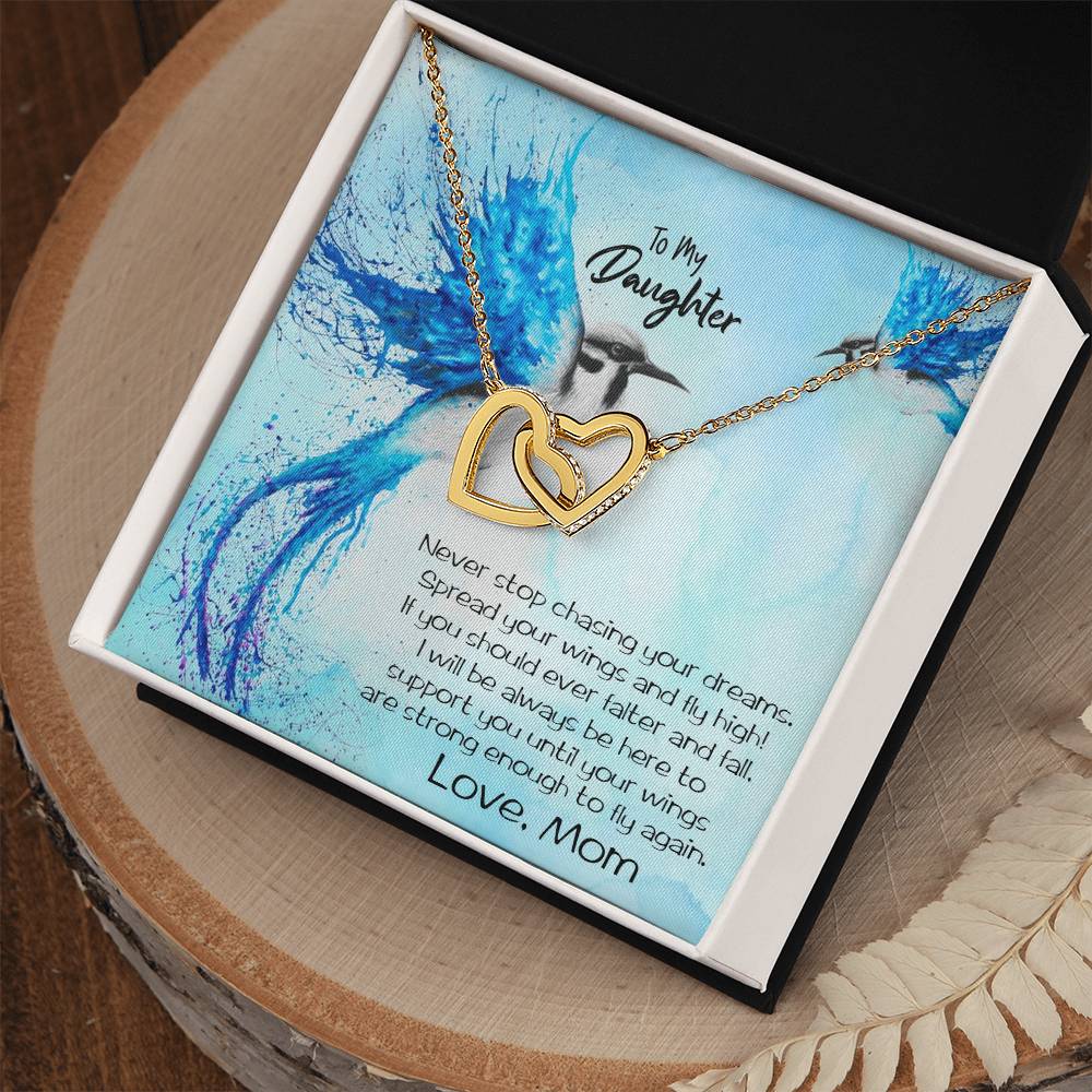 Daughter Necklace Gift Fly High Interlocking Hearts Necklace