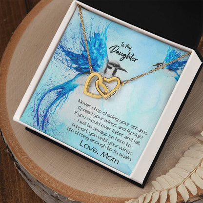 Daughter Necklace Gift Fly High Interlocking Hearts Necklace