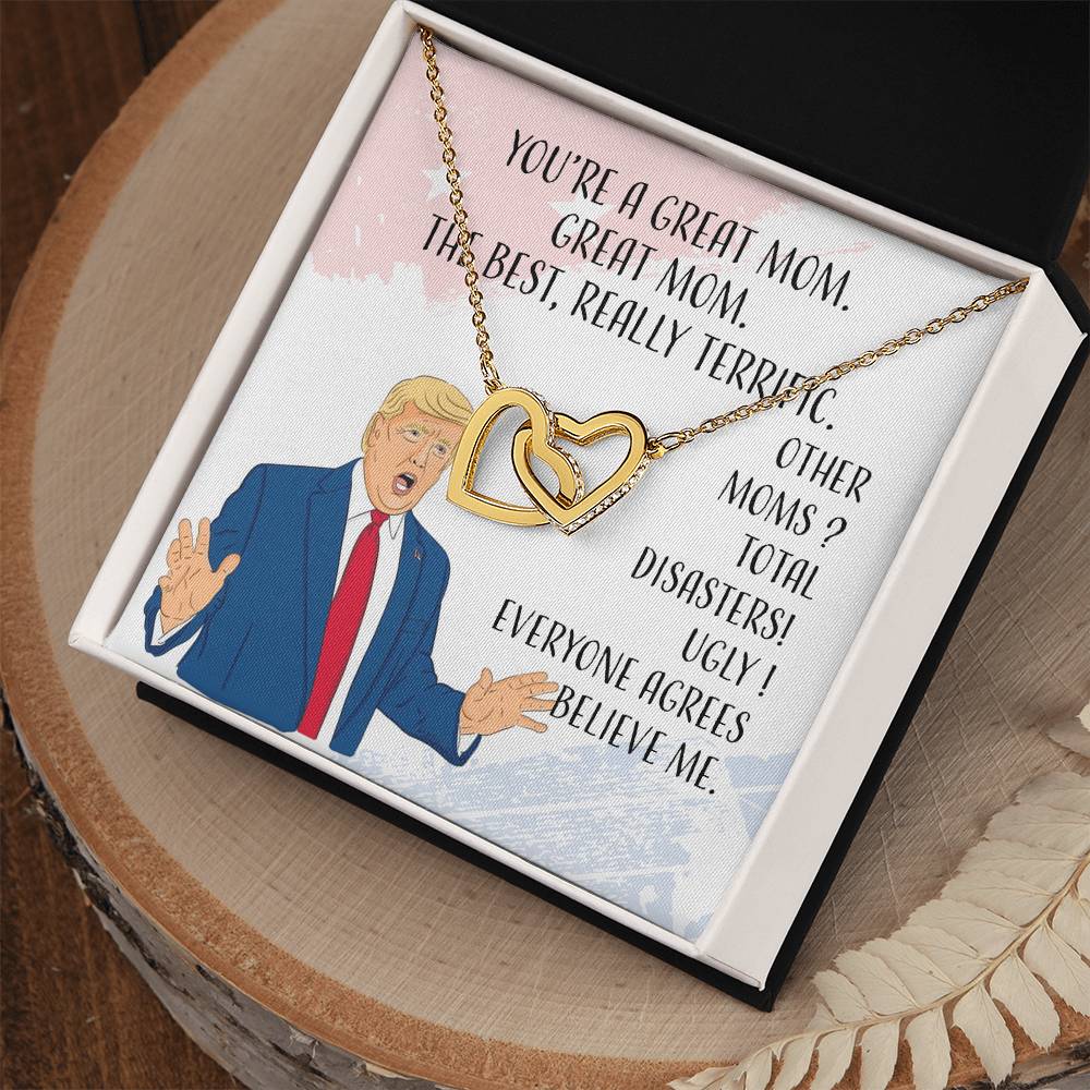 You Are A Great ! Interlocking Hearts Necklace