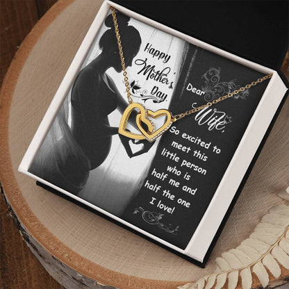 Dear Wife - Happy Mother'S Day - Pregnant - Interlocking Necklace Interlocking Hearts Necklace